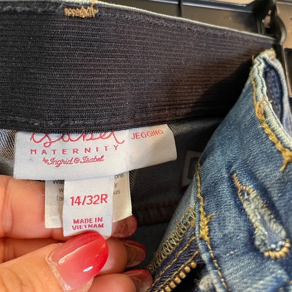 Isabel Maternity by Ingrid & Isabel Side Panel Jeans, womens maternity sz14/32R - Picture 3 of 5